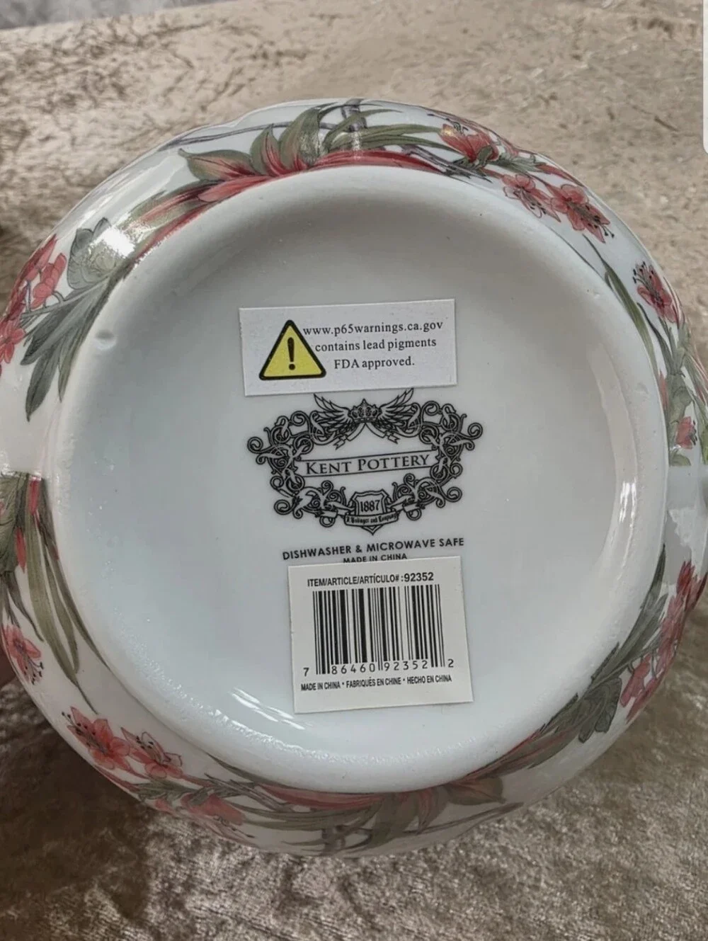 Kent Pottery Flamingo Floral Porcelain Teapot Floral Decorative Shabby Chic NEW